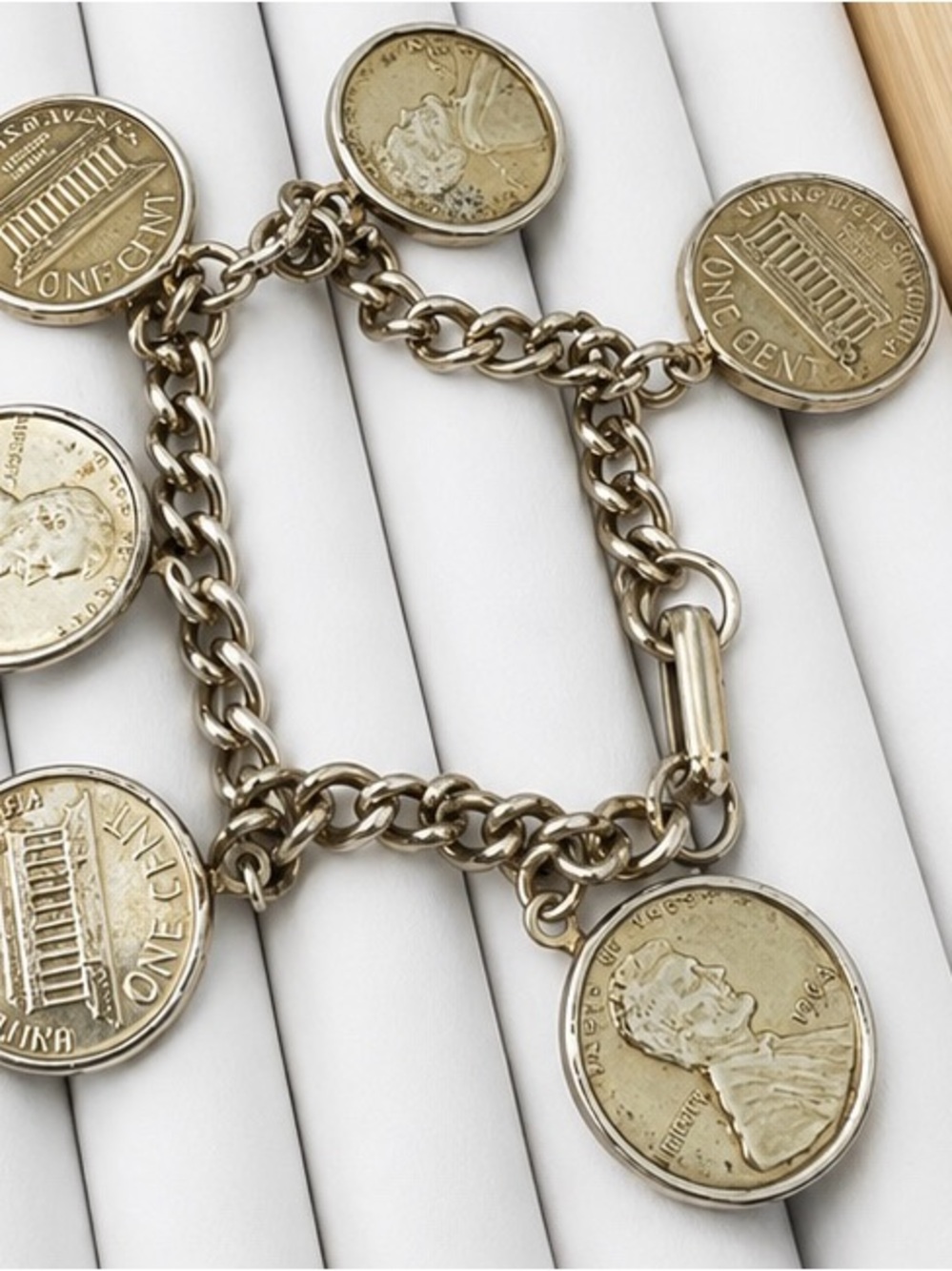 Vintage 1964 Lincoln Penny Charm Bracelet